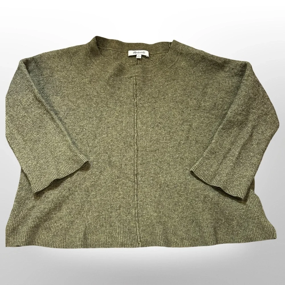 Madewell Olive Green Cropped Sweater – Wool Blend - Small